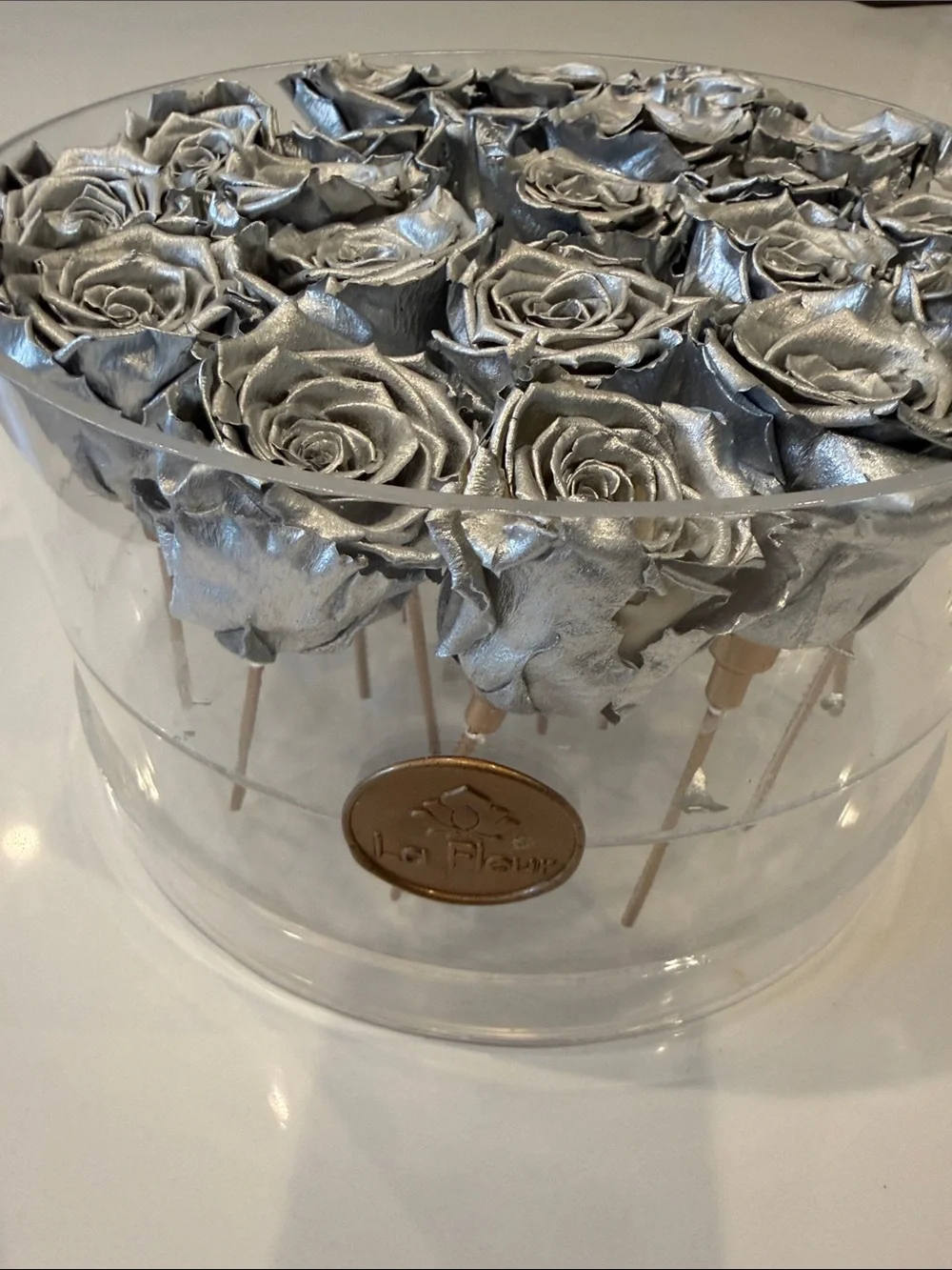 Silver forever roses by La fleur